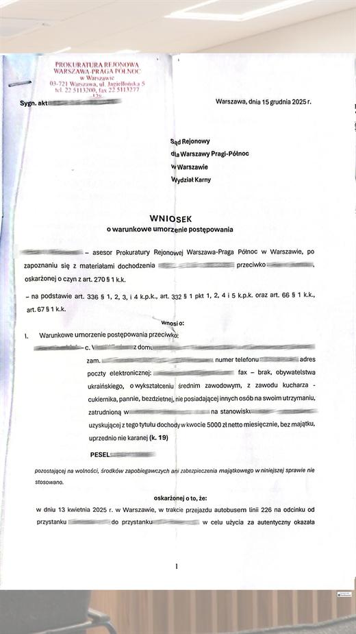 Wniosek о warunkowe umorzenie postepowania